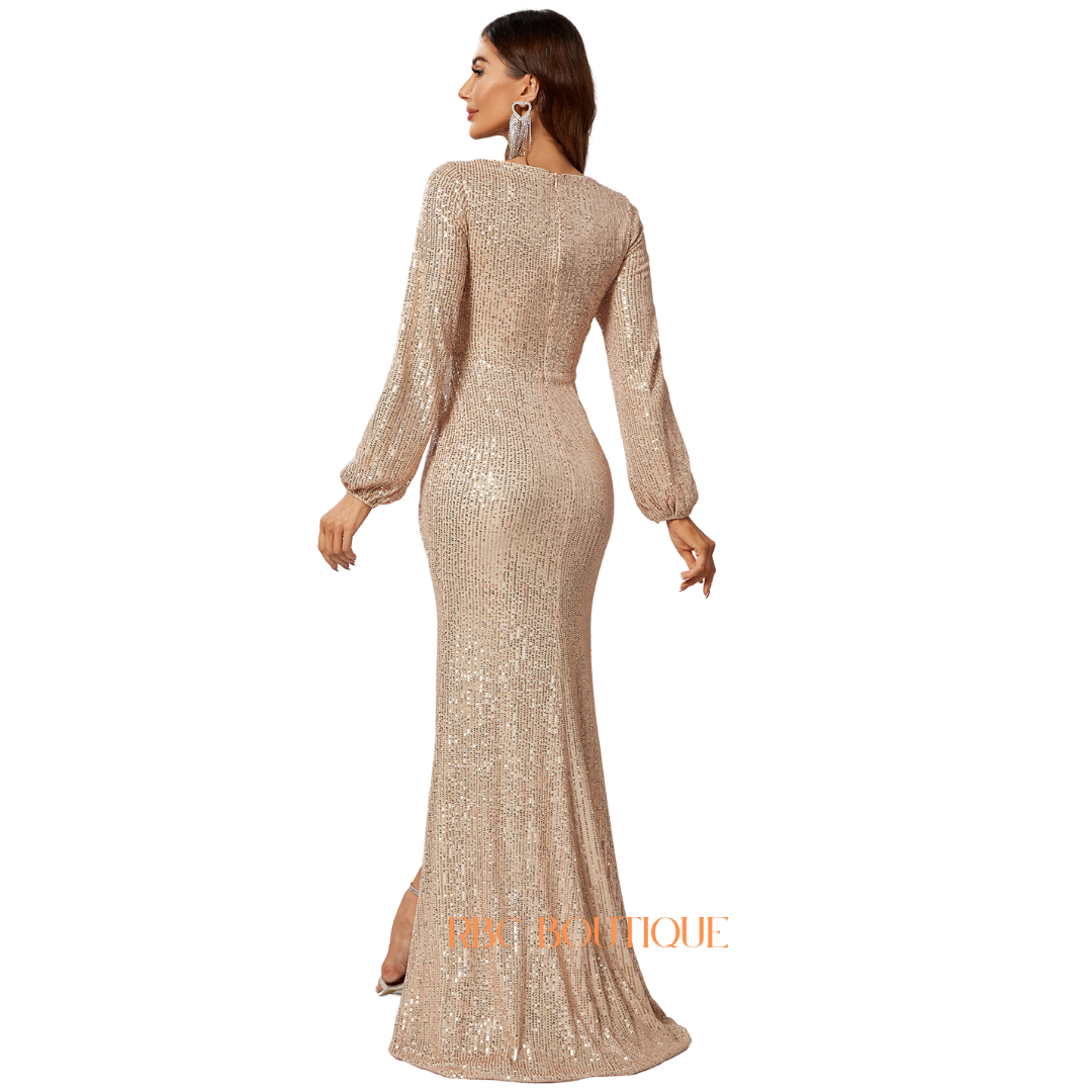Long Sleeve ,Prom Evening Dress