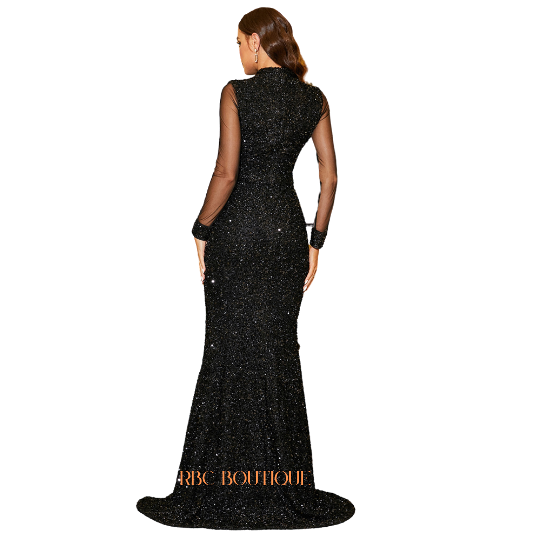 Round Neck Evening Dress