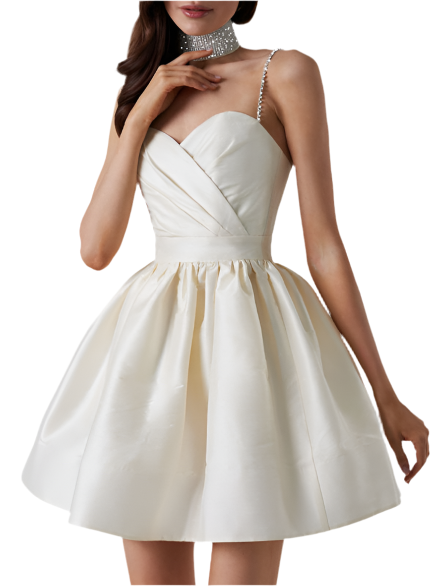Women's dress pleated suspender dress sexy temperament rhinestone skirt