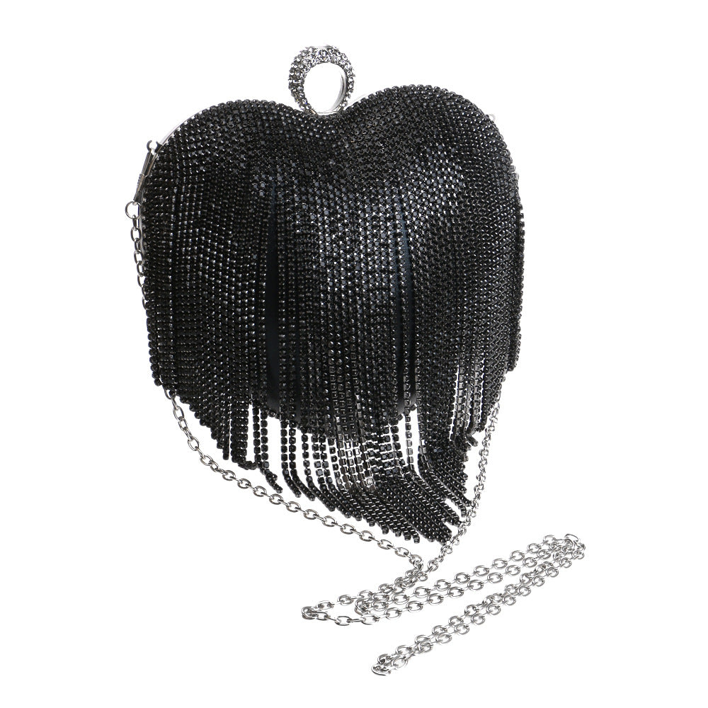 Female Pure Color All-matching Tassel Dinner Bag