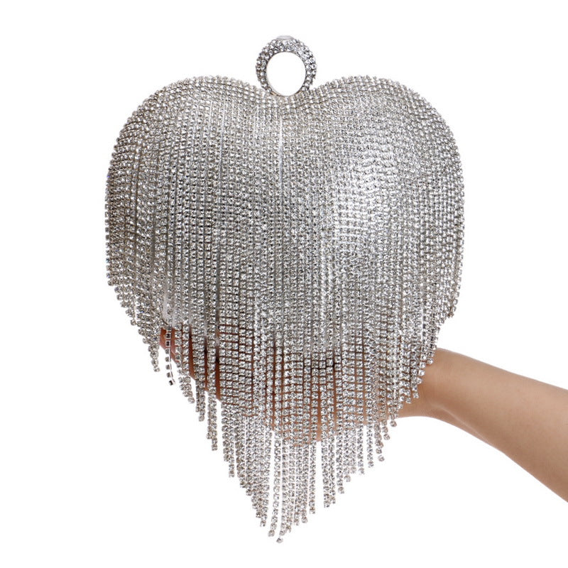 Female Pure Color All-matching Tassel Dinner Bag