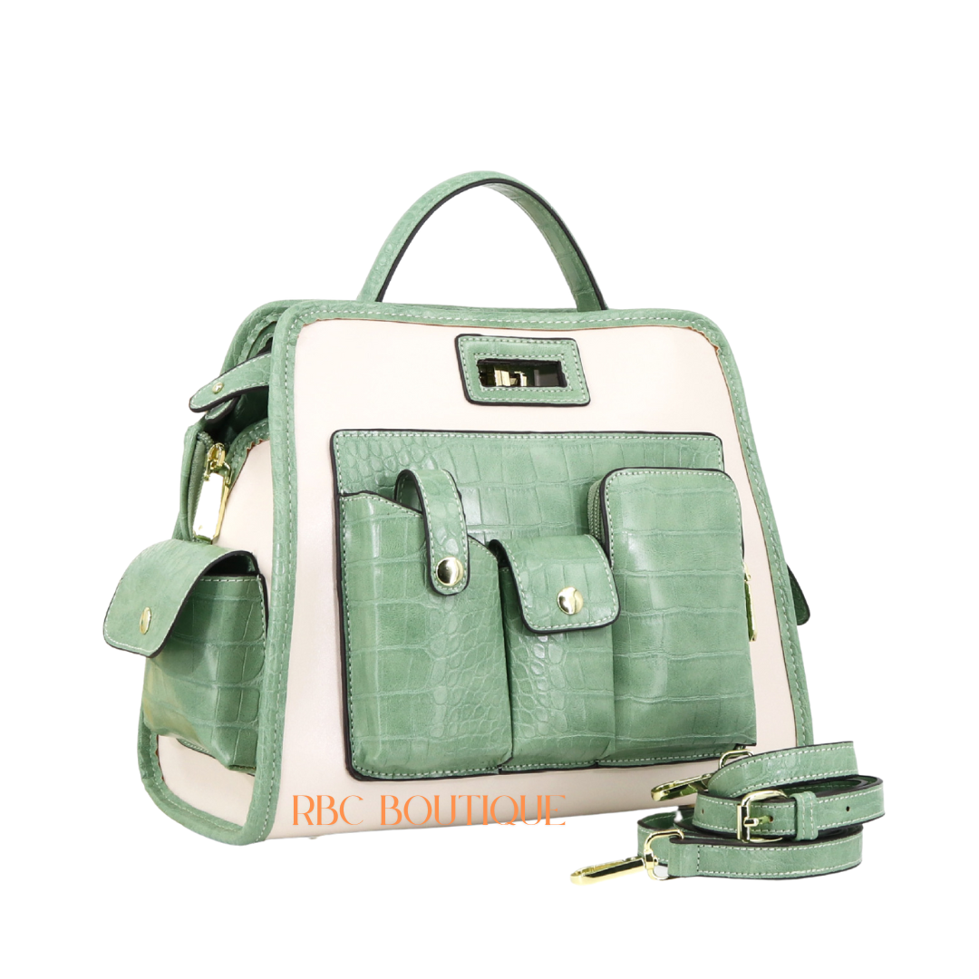 High Textured Pattern Polyester Handbag