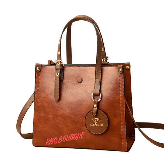 Oil Wax Cowhide Commuter Elegant Women Bag