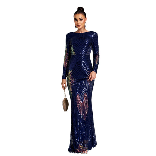 Long Sleeve Evening Dress