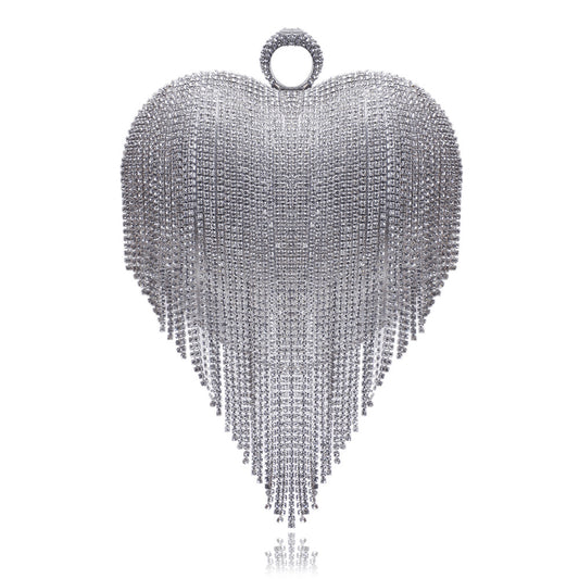 Female Pure Color All-matching Tassel Dinner Bag