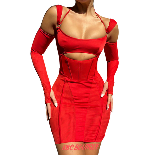 Women's Sling Tight Dress Fashion Backless Mesh See-through Hip Skirt